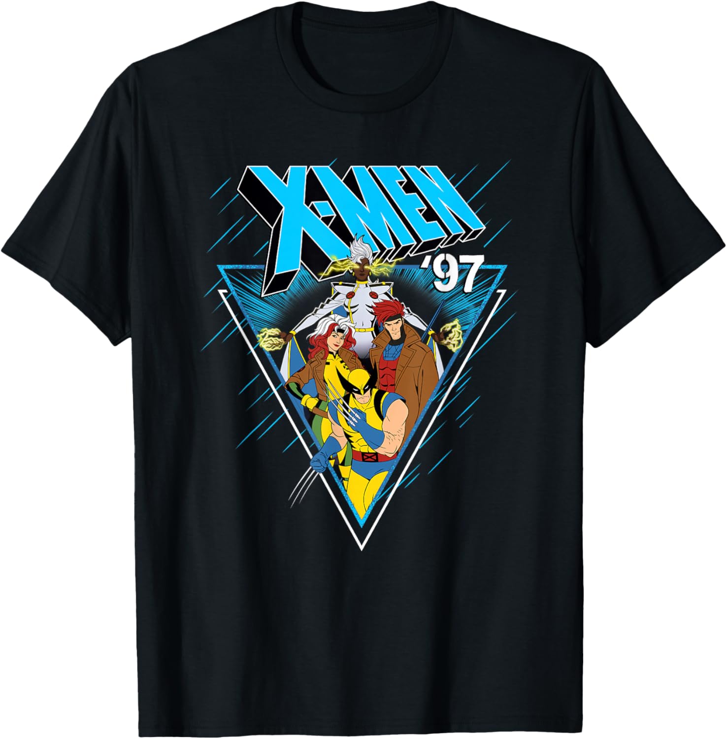 Marvel X-Men '97 Storm Rogue Gambit Wolverine Triangle T-Shirt - T-Shirt | Black
