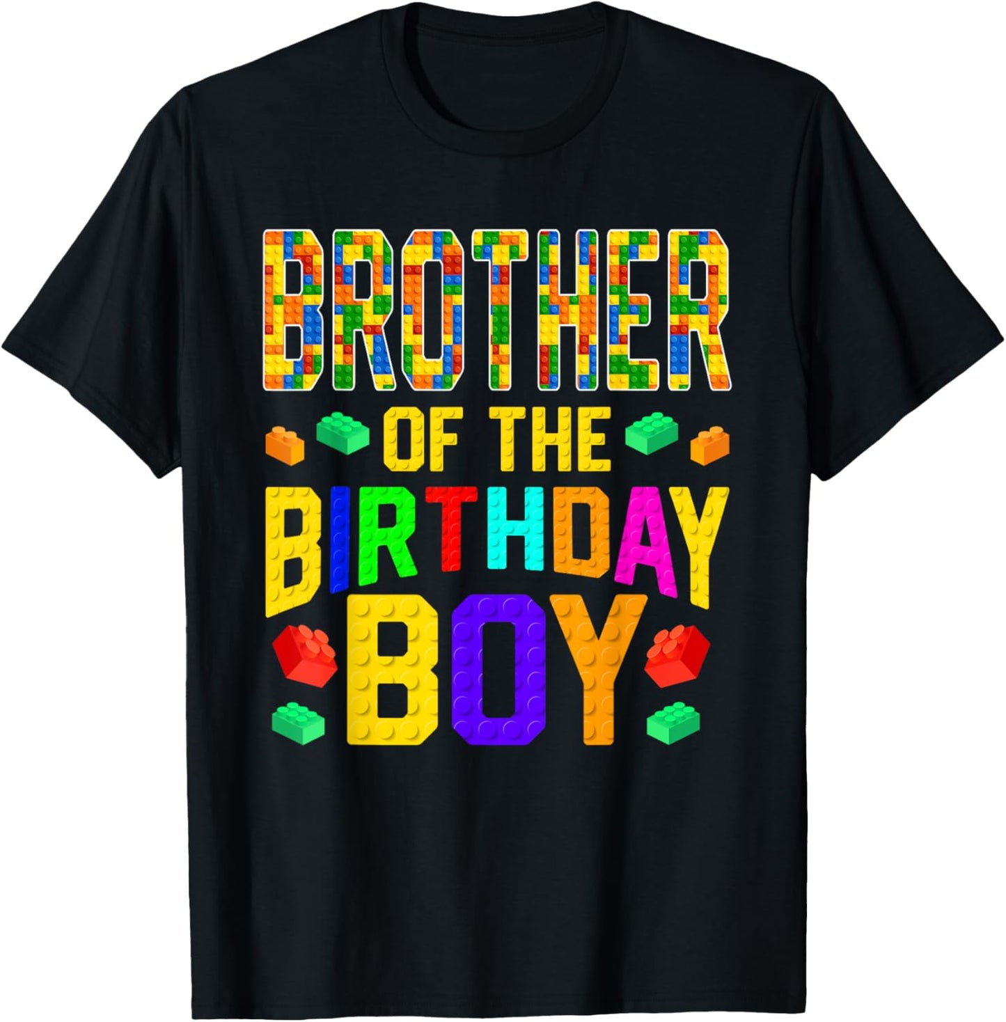 Brother of The Birthday Boy Master Builder Building Blocks T-Shirt - T-Shirt | Black