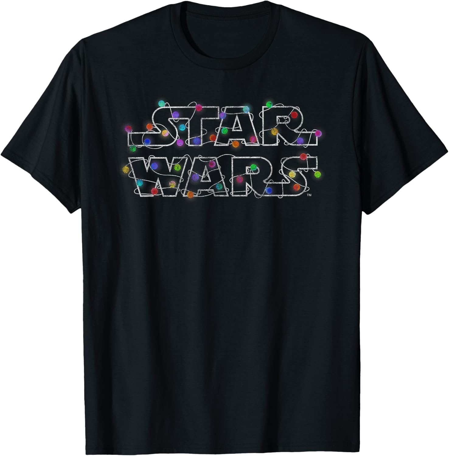 Star Wars Christmas Lights Logo T-Shirt - T-Shirt | Black