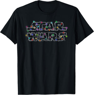 Star Wars Christmas Lights Logo T-Shirt - T-Shirt | Black