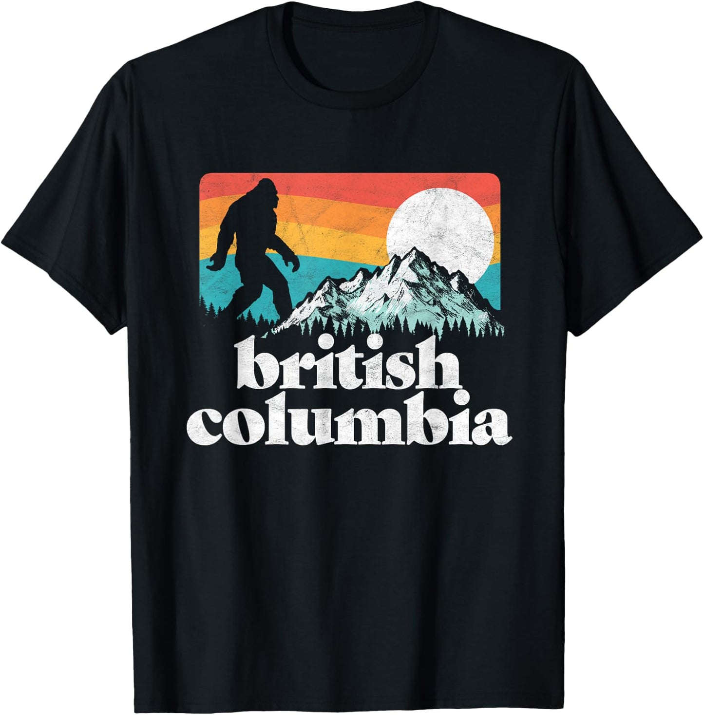 British Columbia Canada Bigfoot Mountains T-Shirt - T-Shirt | Black