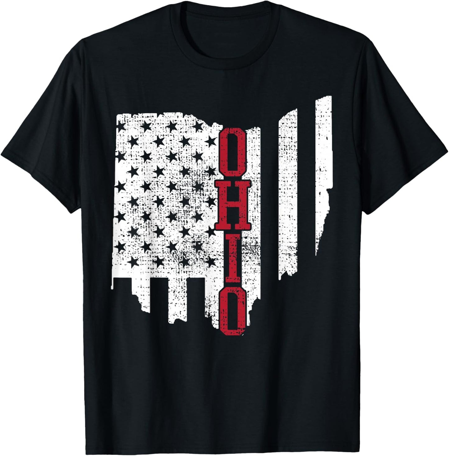 4th of July Ohio USA US Flag States Vintage T-Shirt - T-Shirt | Black