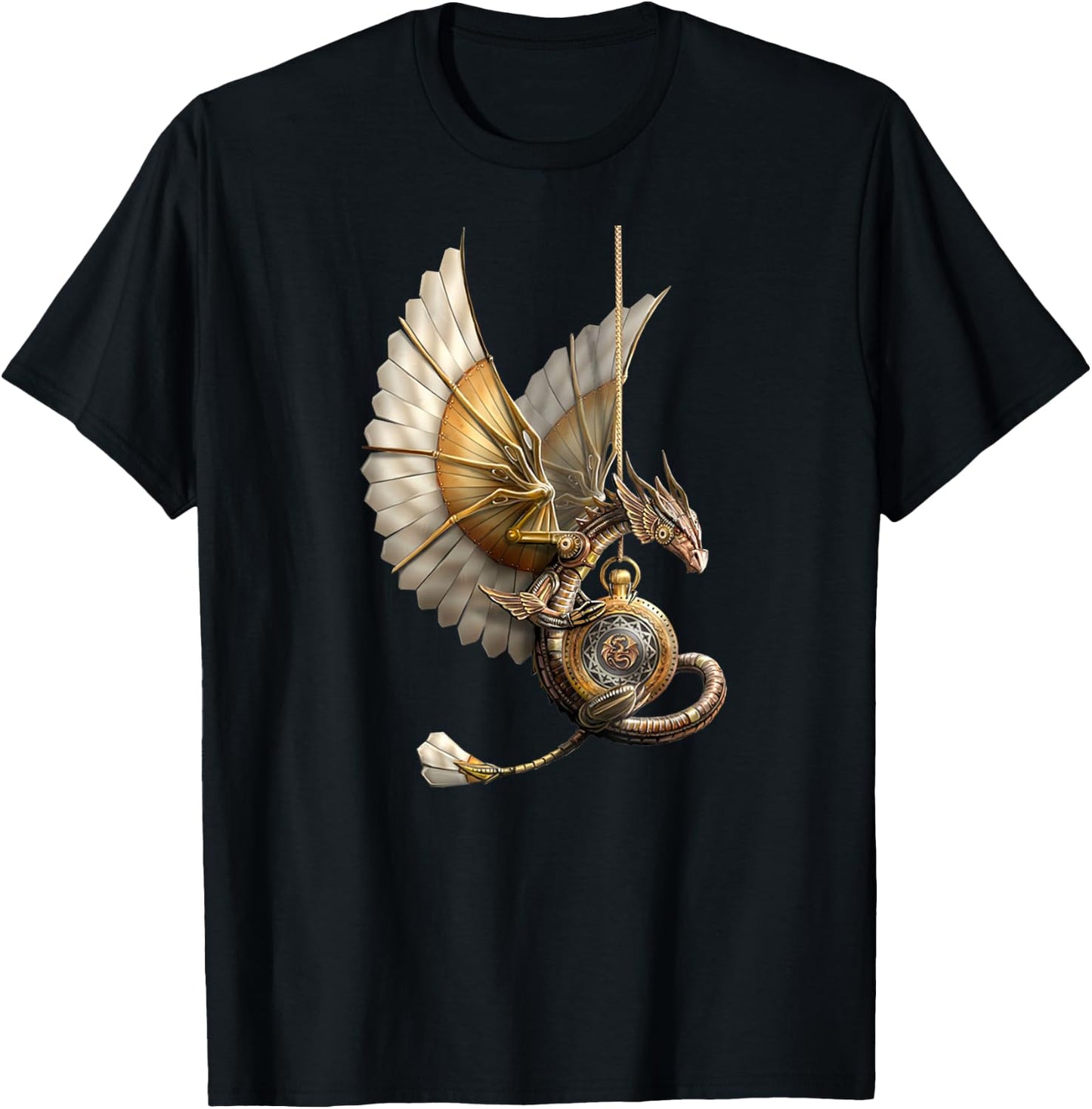 Steampunk Dragon on Clock Vintage T-Shirt - T-Shirt | Black
