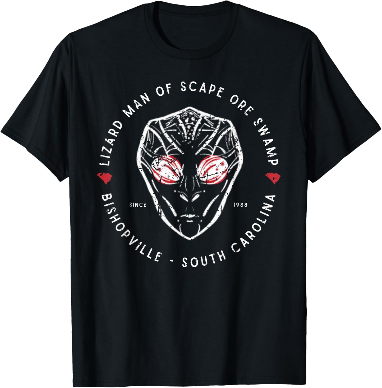 Lizard Man of Scape Ore Swamp Bishopville SC Famous Cryptid T-Shirt - T-Shirt | Black