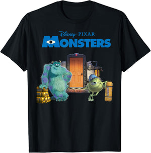 Disney Pixar Monsters, Inc Scream Factory Movie Poster T-Shirt - T-Shirt | Black