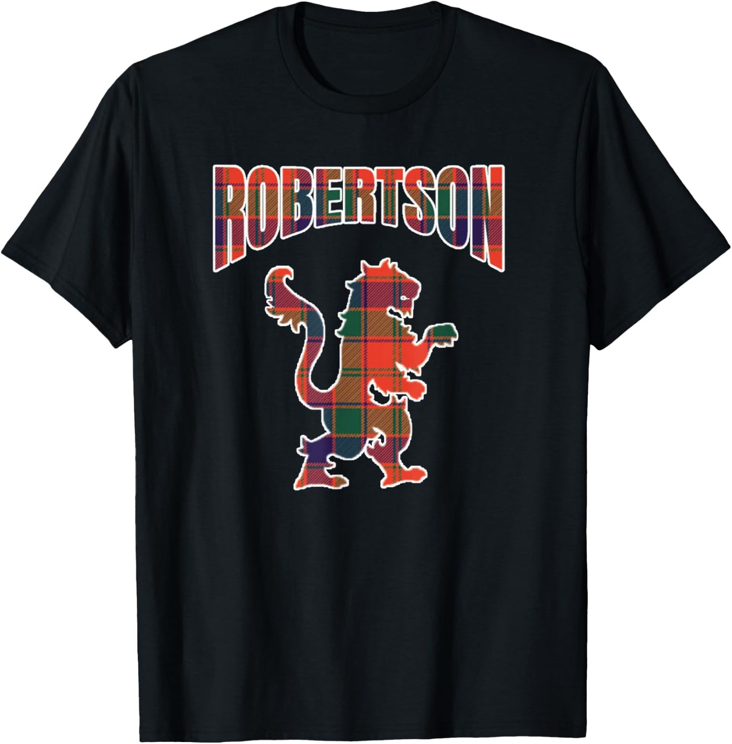 Robertson Clan Kilt Tartan Lion Namesake Scottish T-Shirt - T-Shirt | Black
