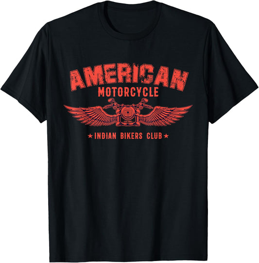 American Motorcycle Indian Bikers Club T-Shirt - T-Shirt | Black