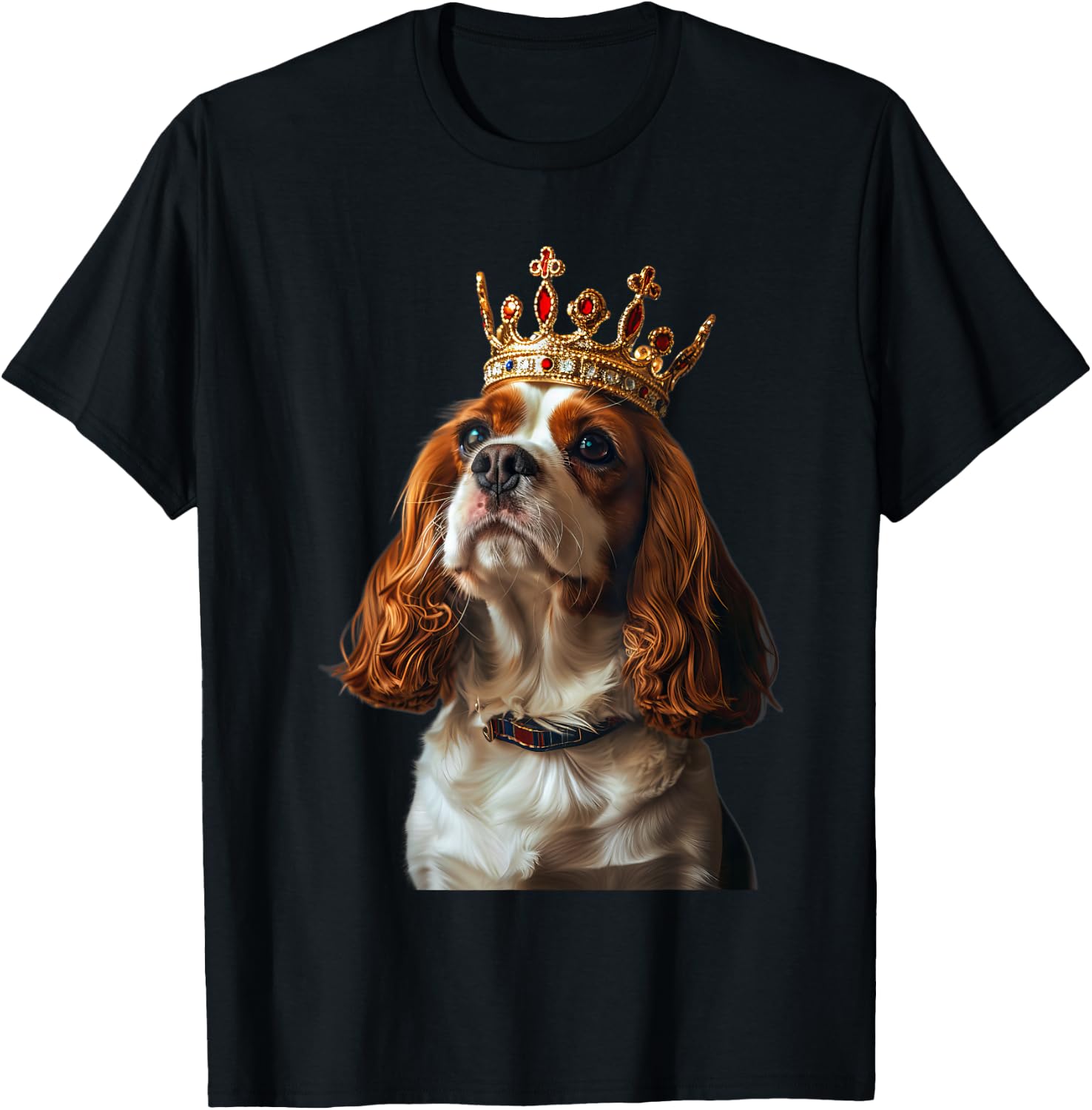 Cavalier King Charles Spaniel King Crown T-Shirt - T-Shirt | Black