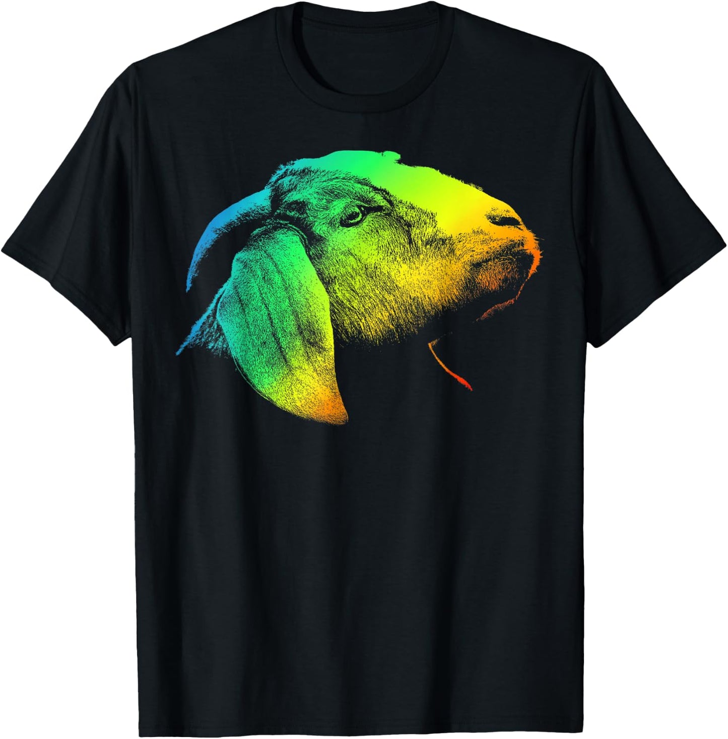 BOER GOAT Colorful Rainbow Retro T-Shirt - T-Shirt | Black