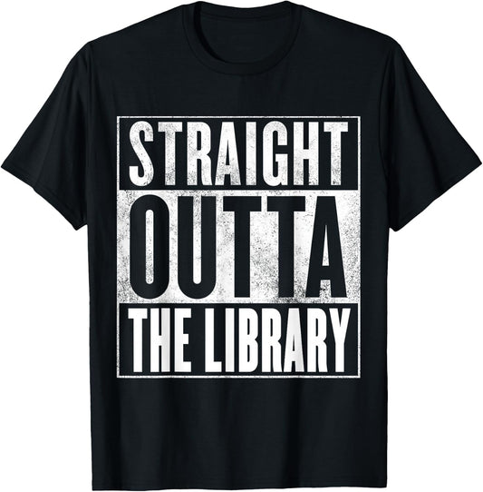Library - Straight Outta The Library T-Shirt - T-Shirt | Black