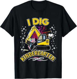 I Dig Kindergarten Students, Kids, Boys & Preschool Teachers T-Shirt - T-Shirt | Black
