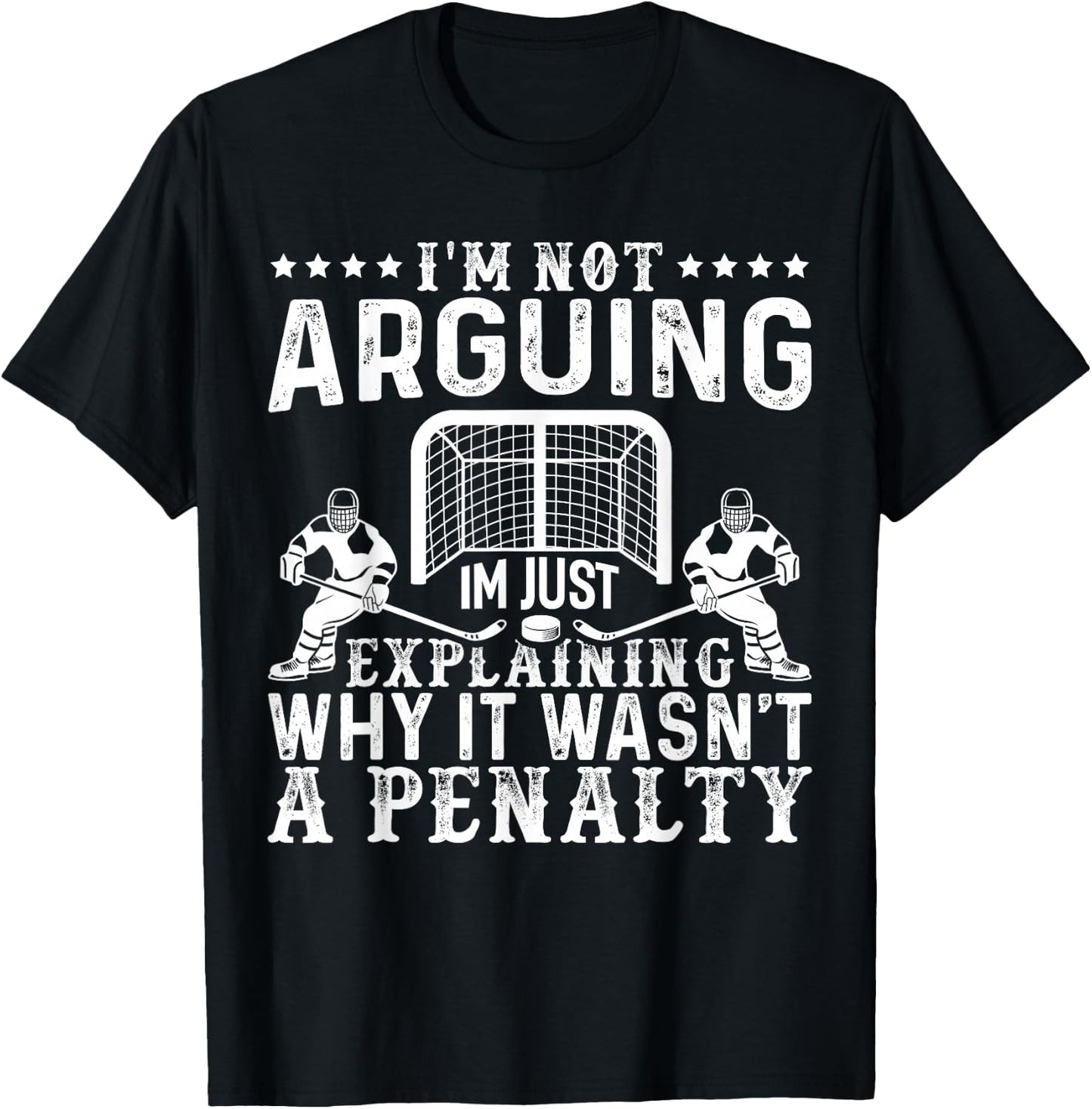 Hockey Player Arguing Gift Funny Ice Hockey T-Shirt - T-Shirt | Black