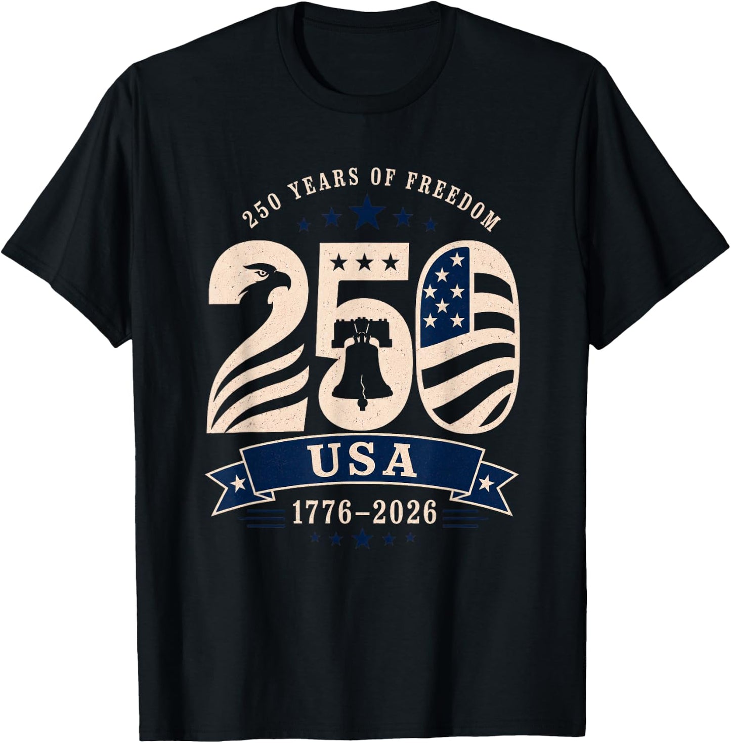 Patriotic Vintage 250th Anniversary USA 250 Year 4th of July T-Shirt - T-Shirt | Black