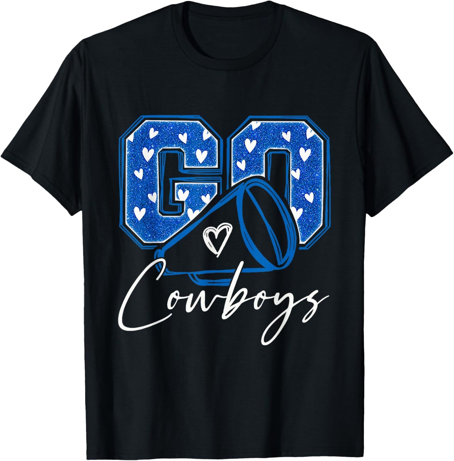 Go Cheer Cowboys Design Gift Women Girls T-Shirt - T-Shirt | Black