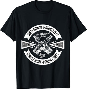 The Dirty Gringo Motorcycle Rat Rod Crossed Spark Plugs Sexy T-Shirt - T-Shirt | Black