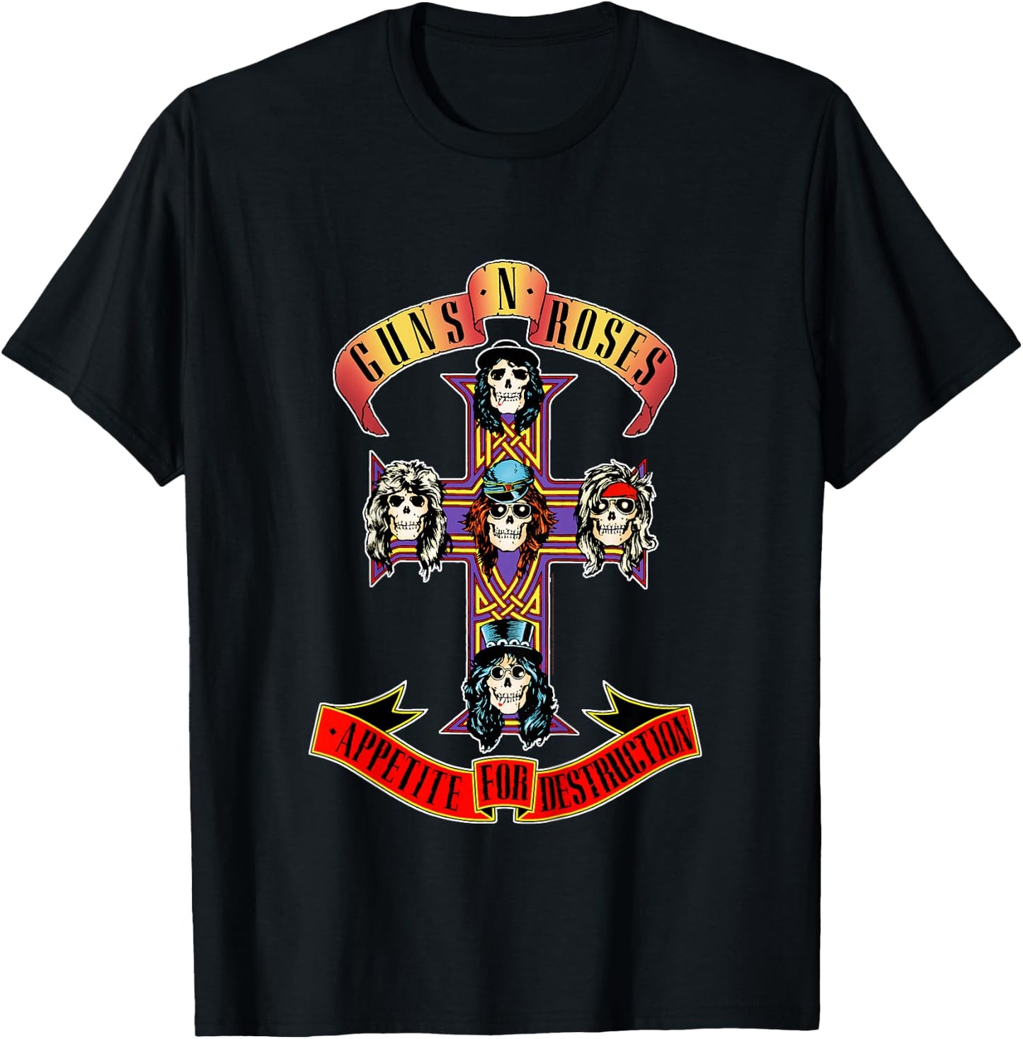 Kids Youth Guns N' Roses Official Cross T-Shirt - T-Shirt | Black