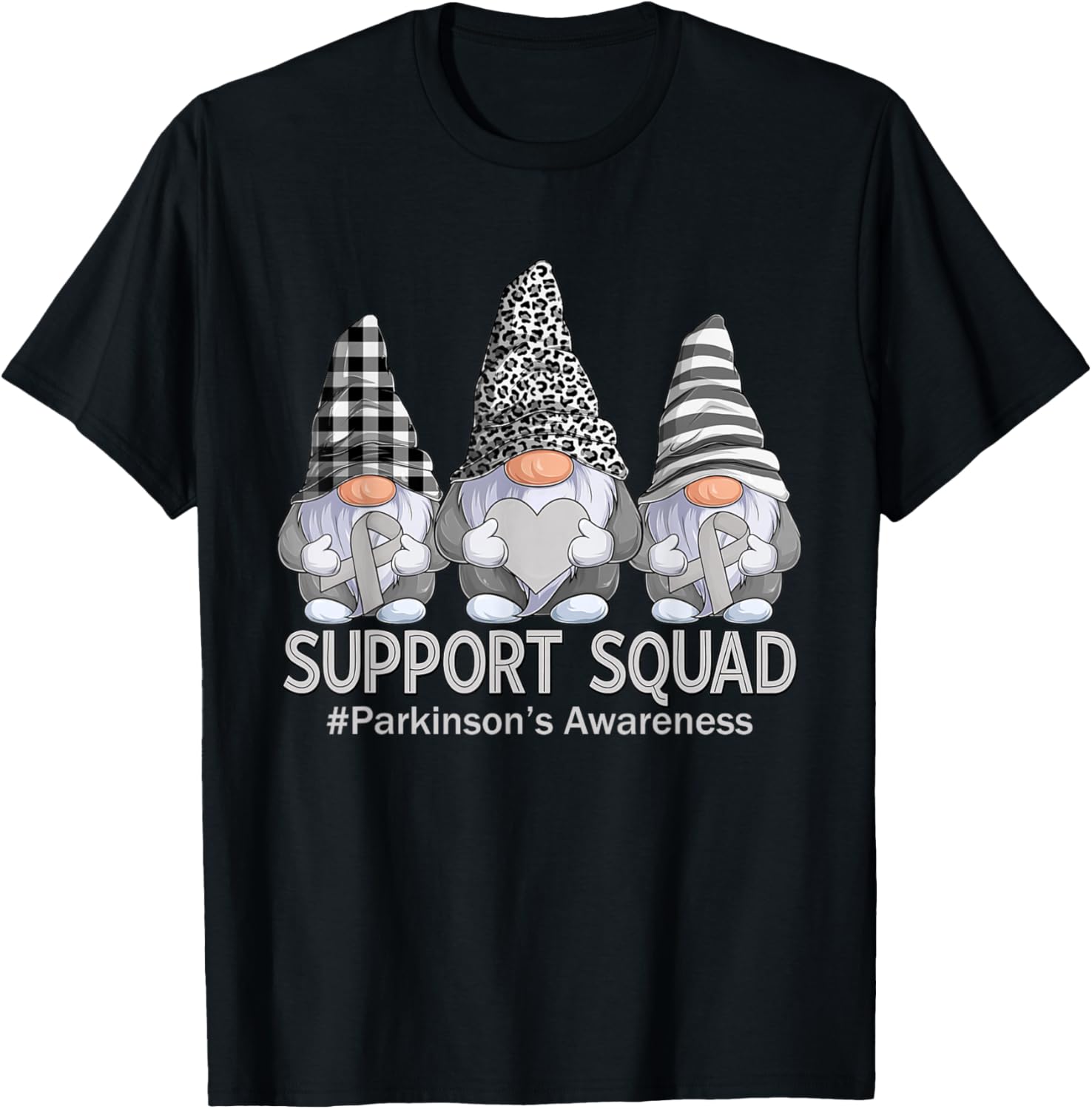 Gnome Support Squad Parkinson’s Awareness T-Shirt - T-Shirt | Black