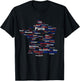 France Silhouette Map Flag French Towns Cities Travel Europe T-Shirt - T-Shirt | Black