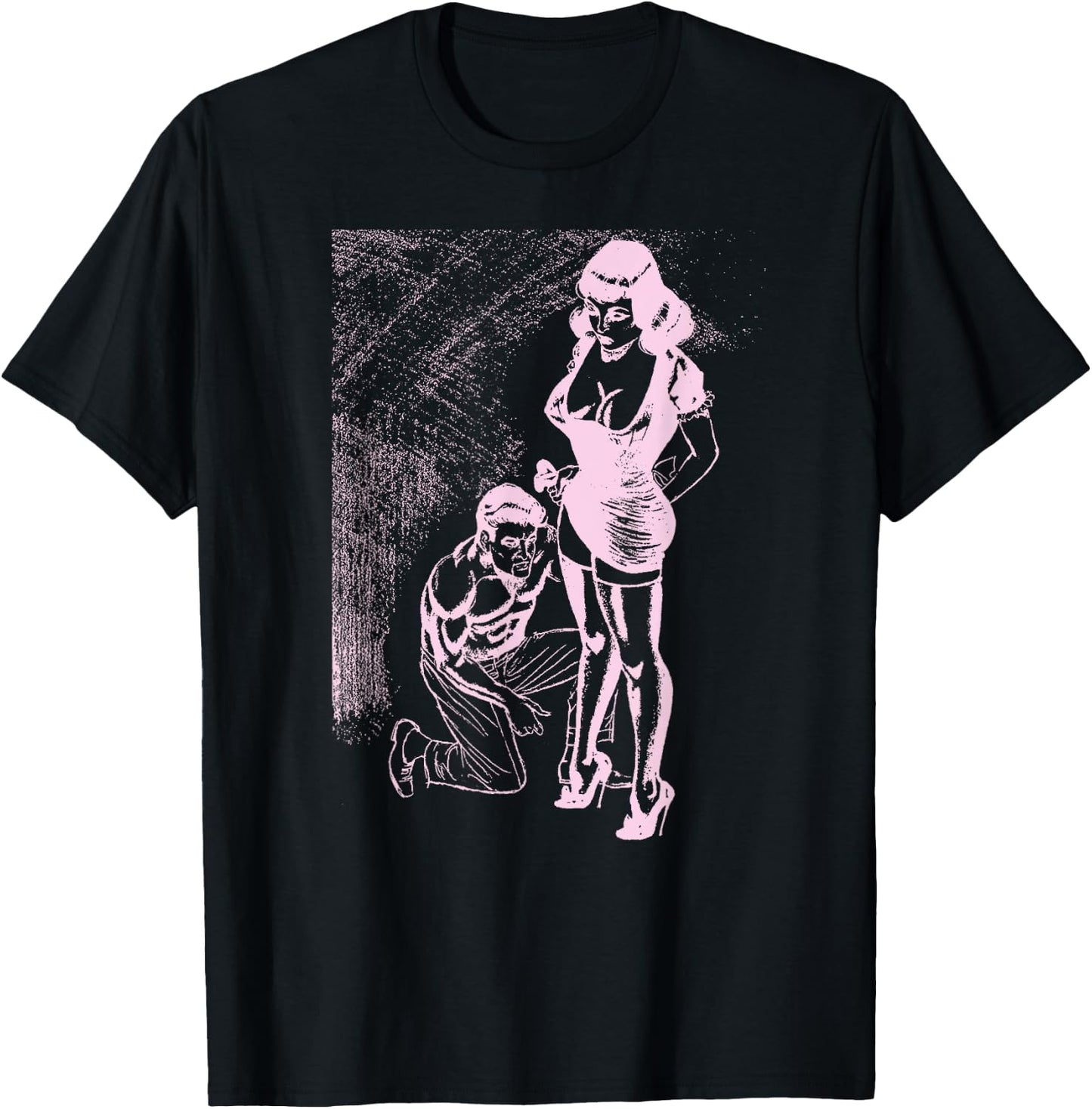 Retro Man In Submission BDSM Shirt-Sexy Dominatrix T-Shirt - T-Shirt | Black