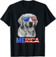 Golden Retriever Dog Merica 4th July Patriotic American Men T-Shirt - T-Shirt | Black