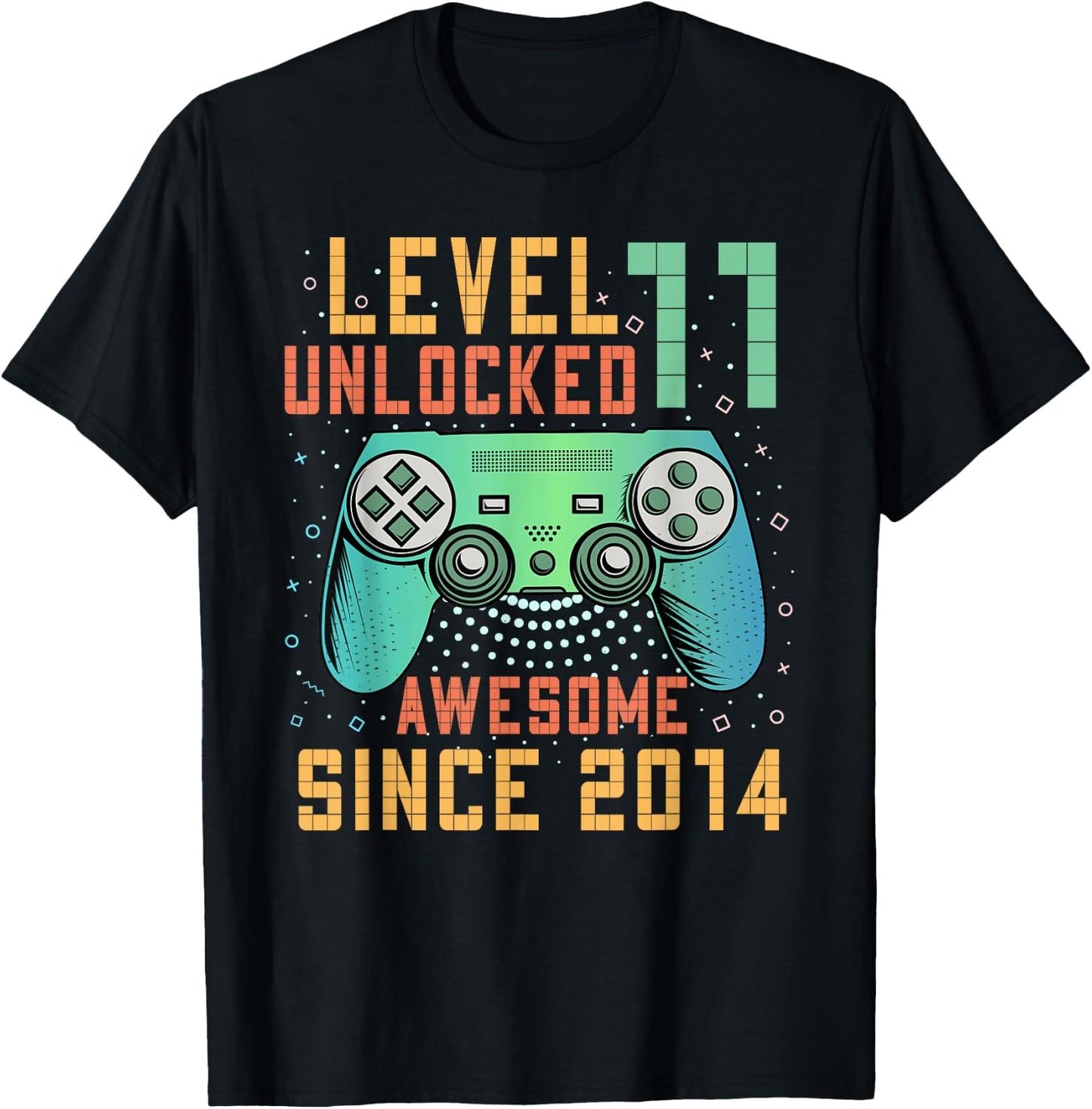 Level 11 Unlocked 11th Birthday 11 Year Old Boy Gifts Gaming T-Shirt - T-Shirt | Black