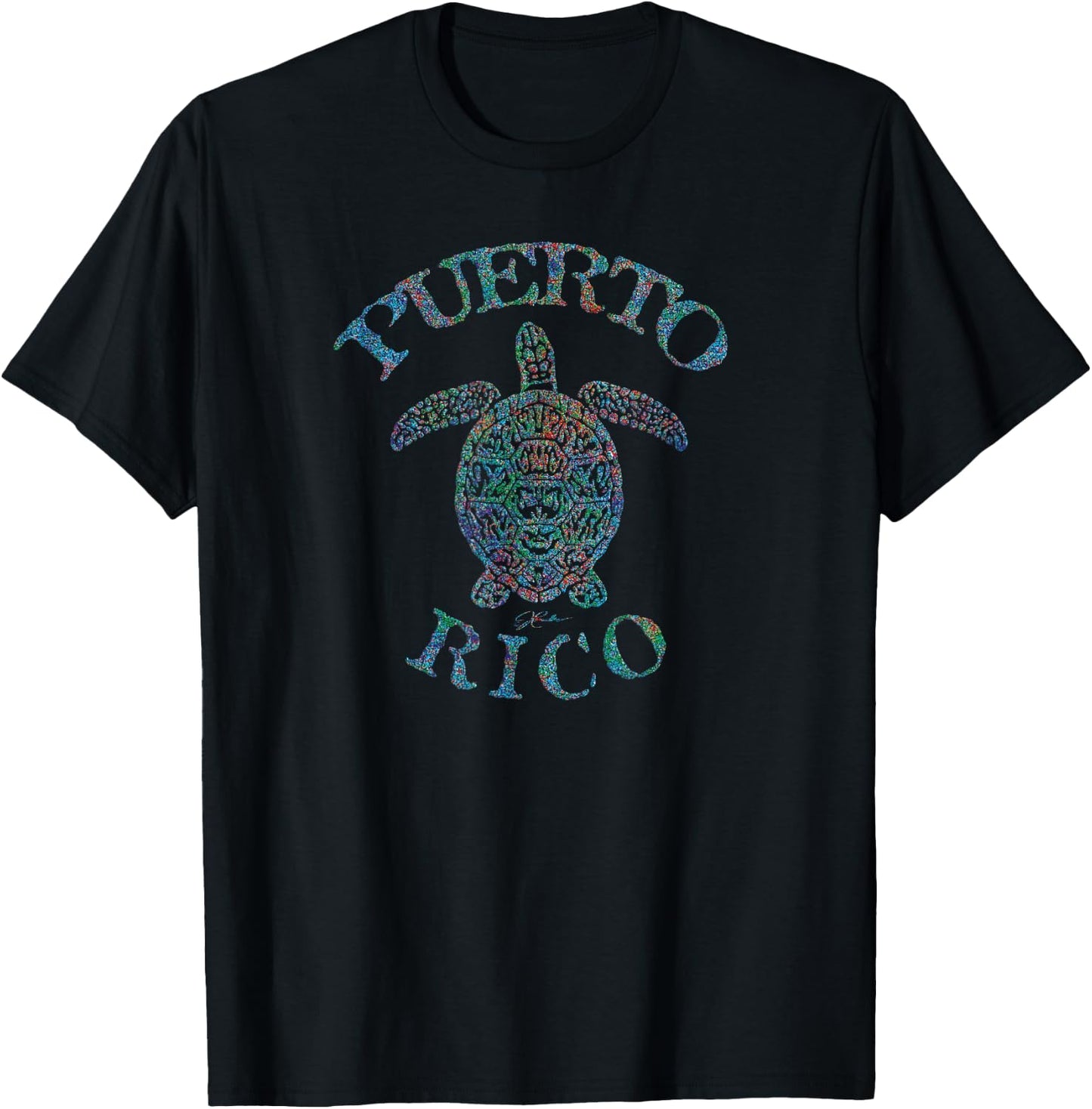 JCombs: Puerto Rico Sea Turtle (Distressed) T-Shirt - T-Shirt | Black
