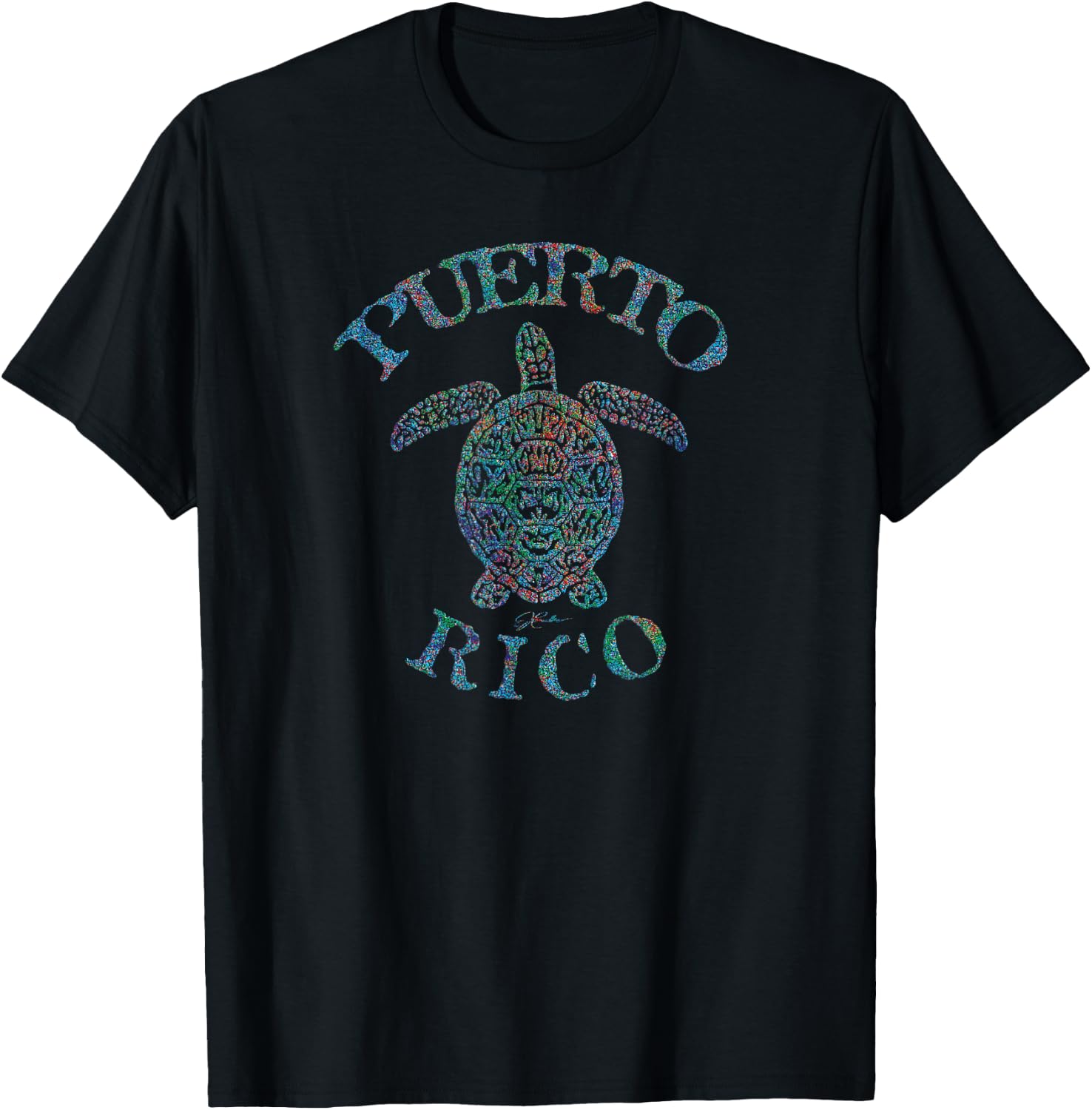 JCombs: Puerto Rico Sea Turtle (Distressed) T-Shirt - T-Shirt | Black