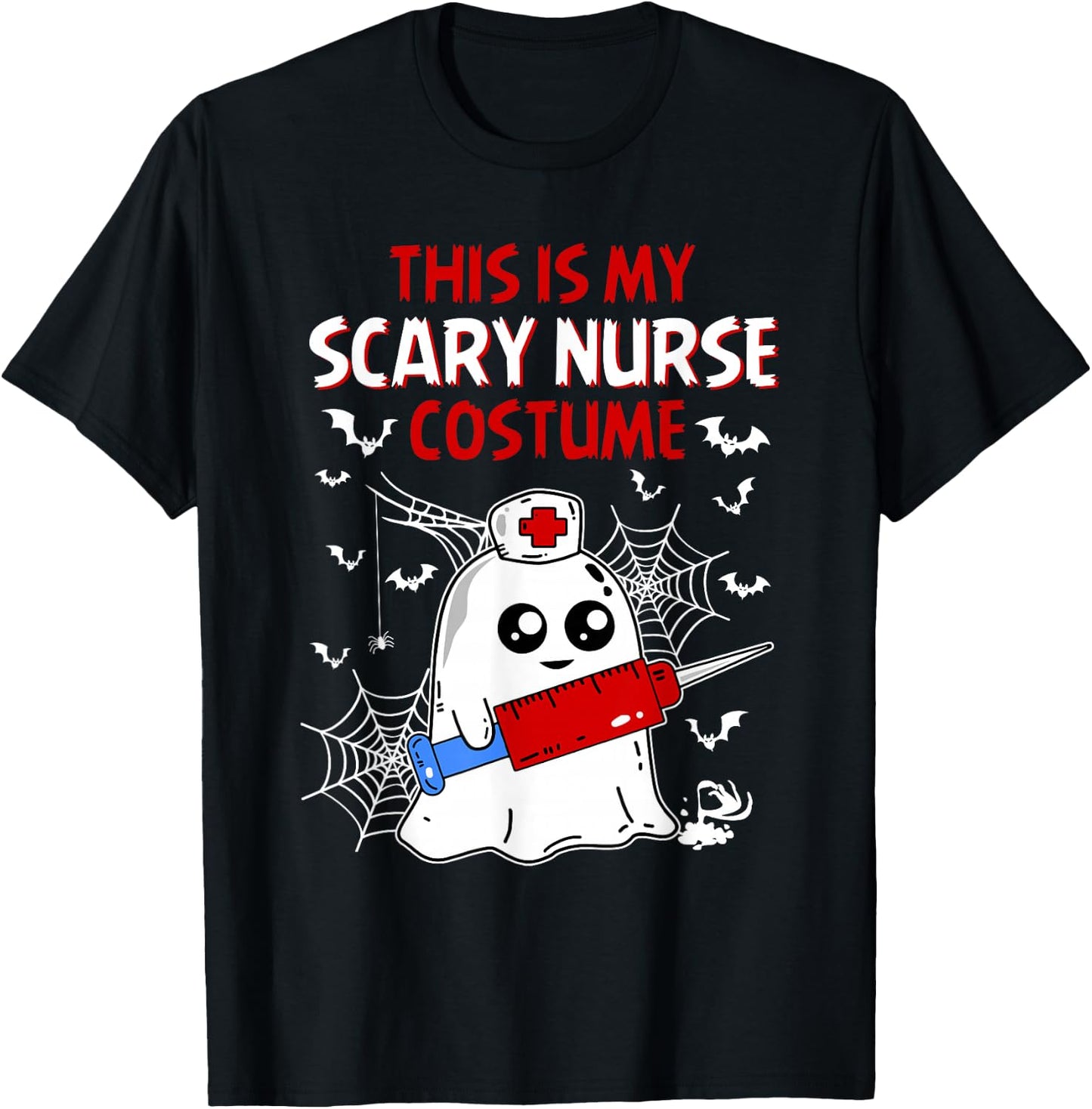 Halloween My Scary Nurse Costume Funny Ghost Scrub Women T-Shirt - T-Shirt | Black