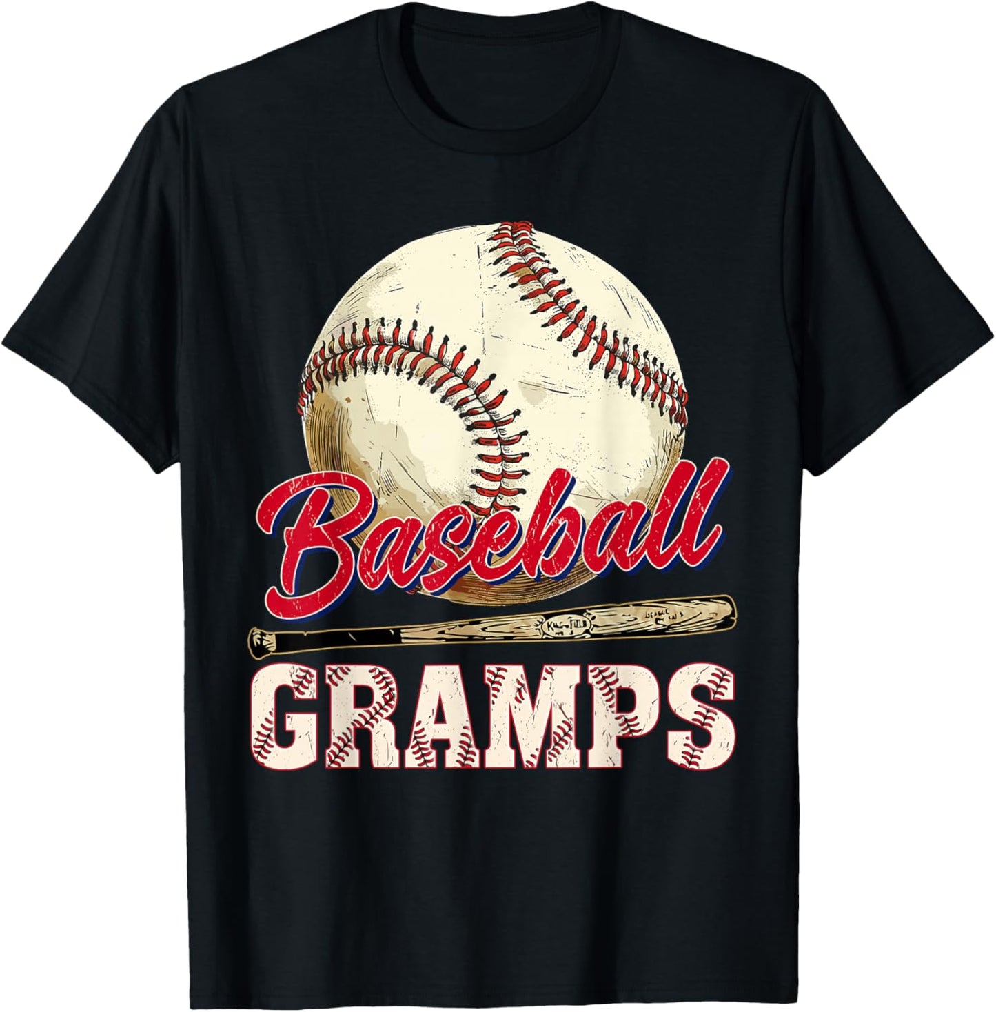 Gramps Vintage Baseball Gramps T-Shirt - T-Shirt | Black