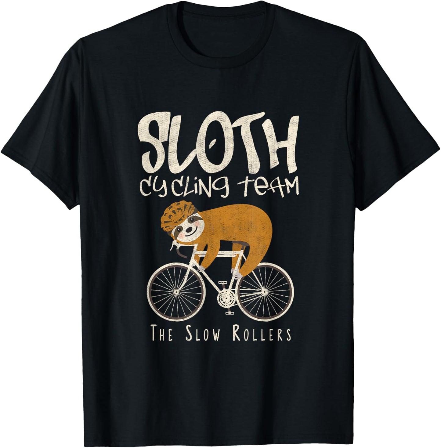 Funny Sloth Cycling Team Love Sloths Bicycle T-Shirt - T-Shirt | Black
