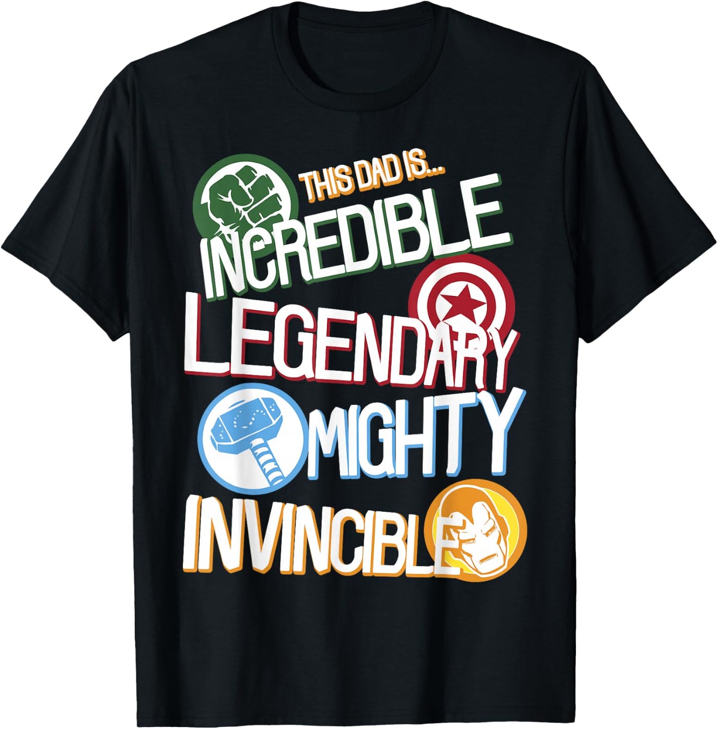 Marvel Comics Avengers Father's Day This Dad is Legendary T-Shirt - T-Shirt | Black