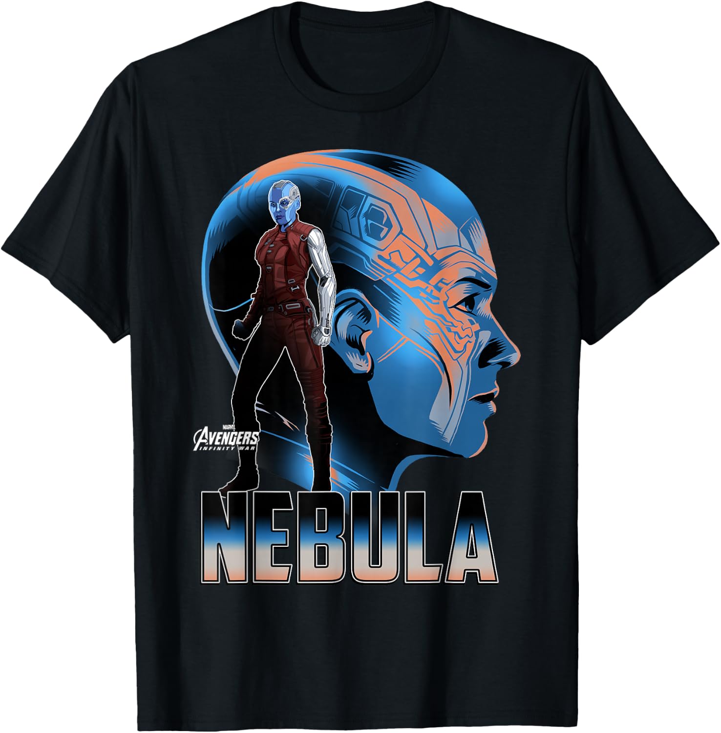 Marvel Infinity War Nebula Big Head Profile T-Shirt - T-Shirt | Black