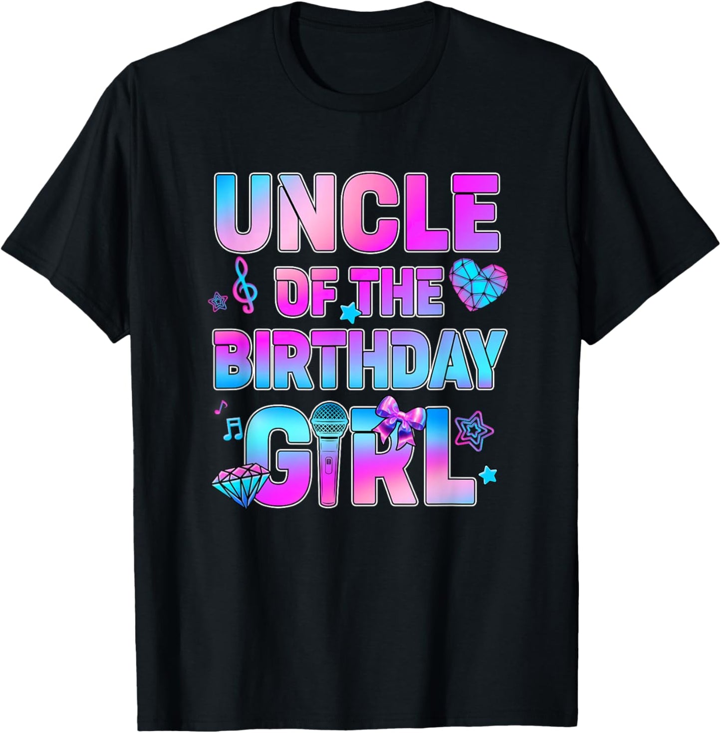 Uncle of The K-Pop Birthday Girls Korean Music Family T-Shirt - T-Shirt | Black
