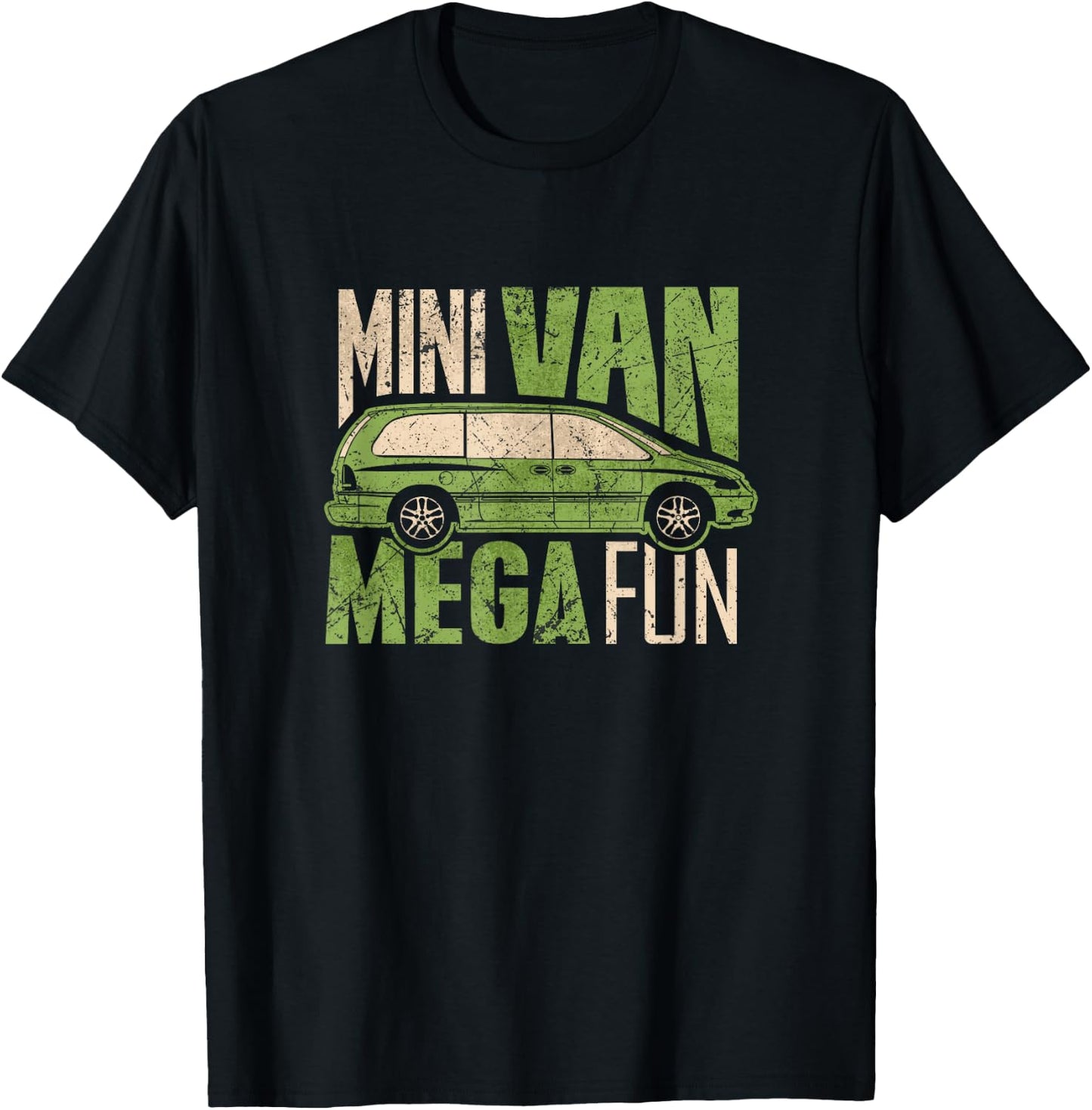 Funny Mini Van Mega Fun Mom Dad T-Shirt - T-Shirt | Black