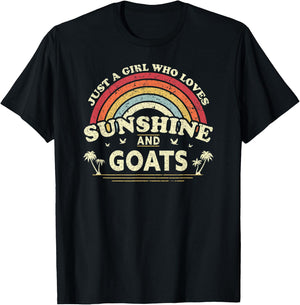 Goat Shirt. Just A Girl Who Loves Sunshine And Goats T-Shirt - T-Shirt | Black