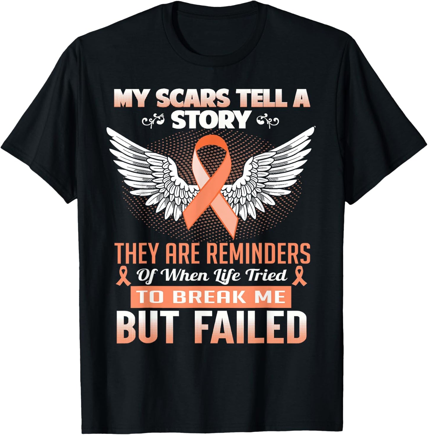 My Scars Tell A Story - Uterine Cancer Awareness Shirt T-Shirt - T-Shirt | Black