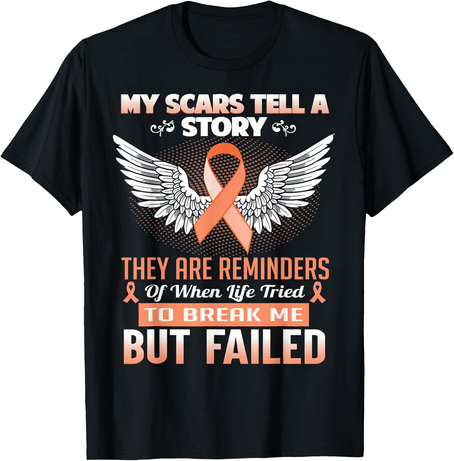 My Scars Tell A Story - Uterine Cancer Awareness Shirt T-Shirt - T-Shirt | Black