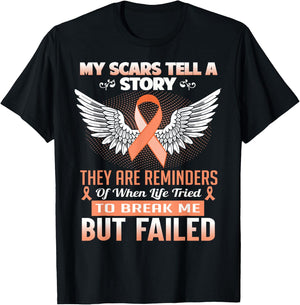My Scars Tell A Story - Uterine Cancer Awareness Shirt T-Shirt - T-Shirt | Black