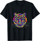 Tie Dye Tiger Tie Dyed Animal Whiskers T Shirt T-Shirt - T-Shirt | Black