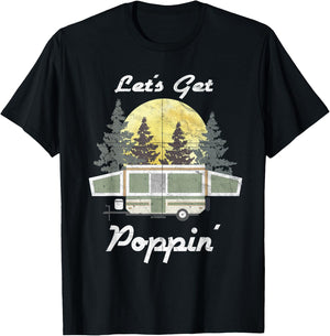 Funny Camping RV Popup Camper Tent Trailer Outdoor T-Shirt - T-Shirt | Black