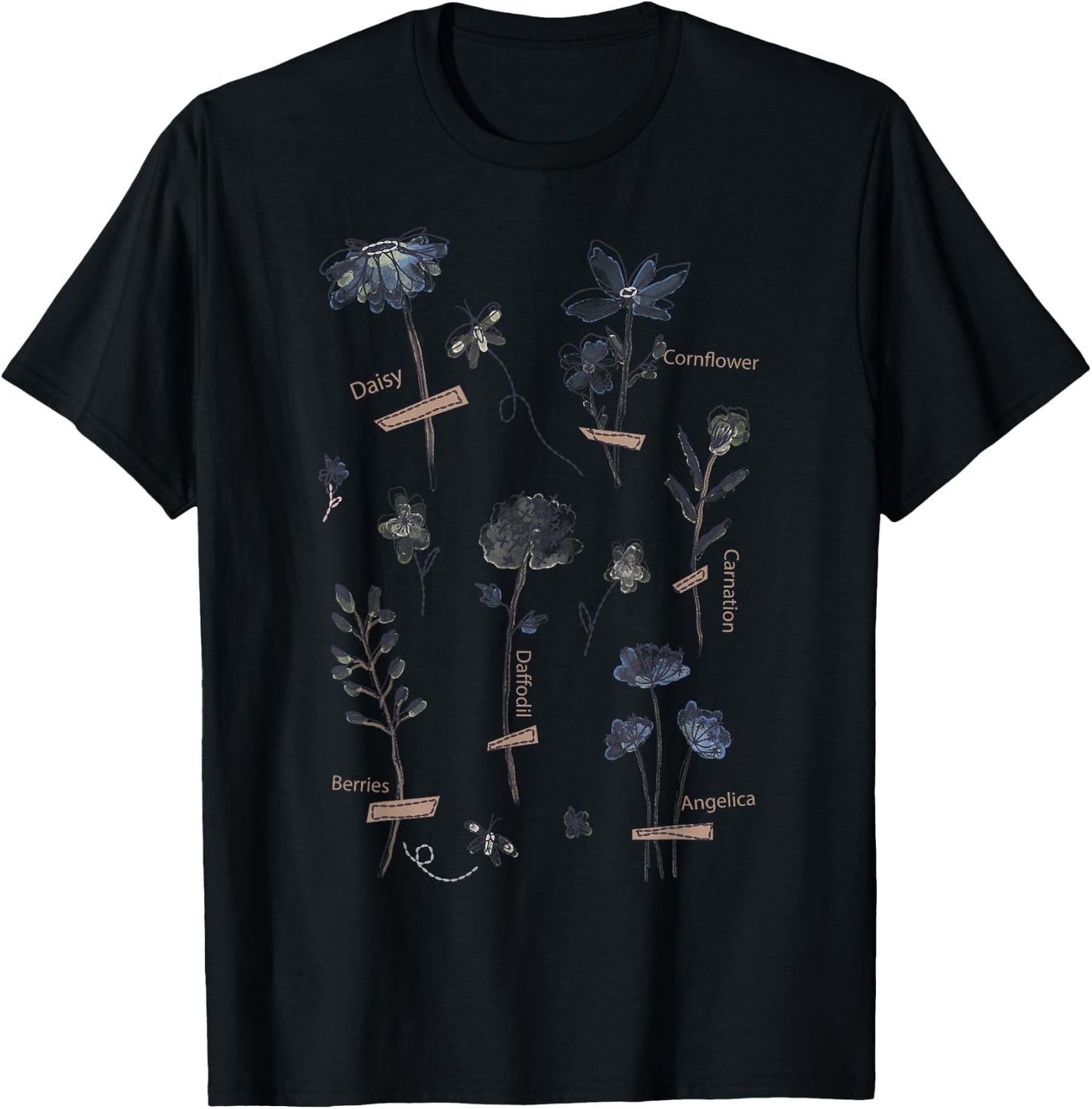 Plant These Save The Bees Botanical Vintage WildFlowers Girl T-Shirt - T-Shirt | Black