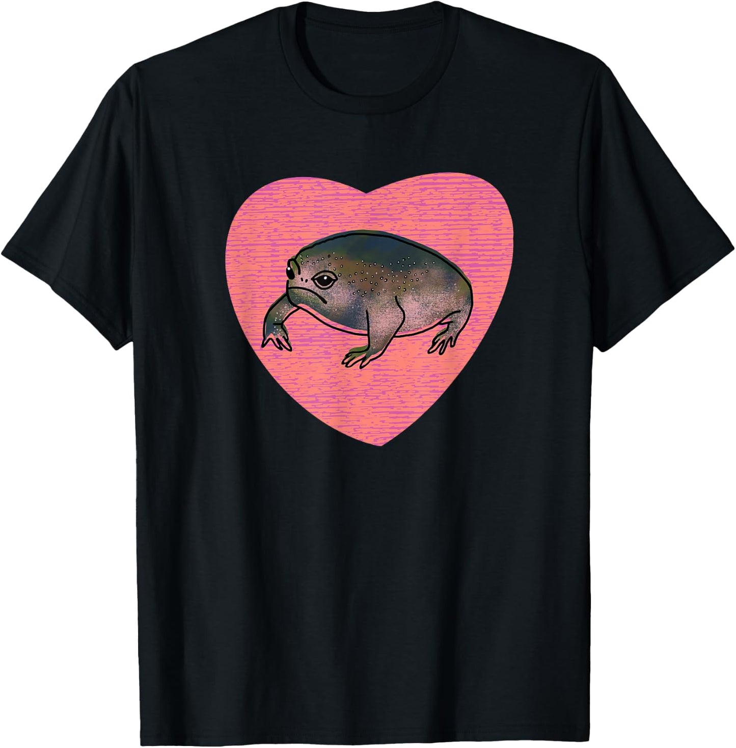 Cute Black Desert Rain Frog Love Heart T-Shirt - T-Shirt | Black