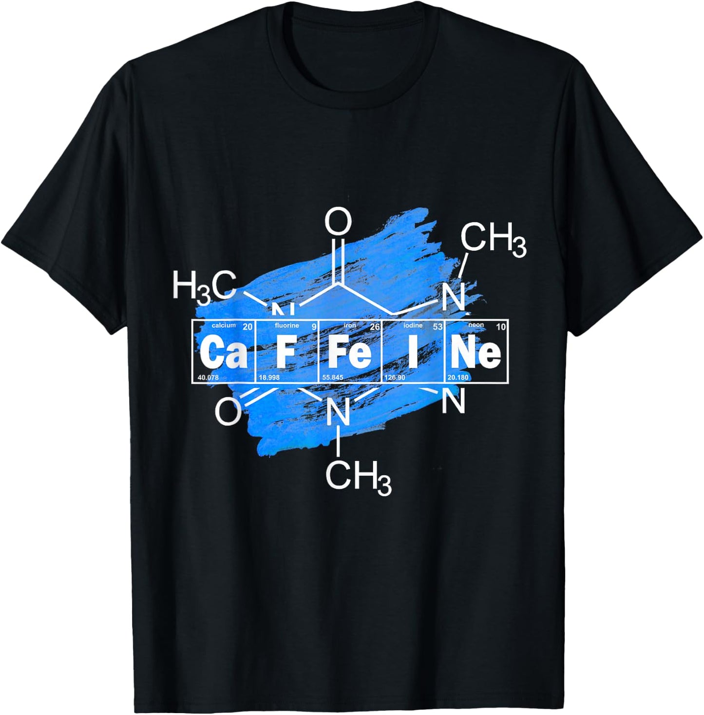 Caffeine Elements Chemistry Science Coffee Lover T-Shirt - T-Shirt | Black
