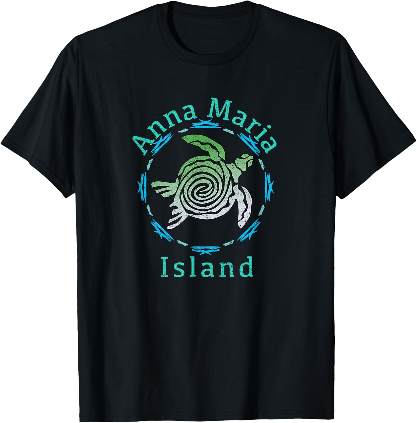 Anna Maria Island Vintage Tribal Turtle T-Shirt - T-Shirt | Black