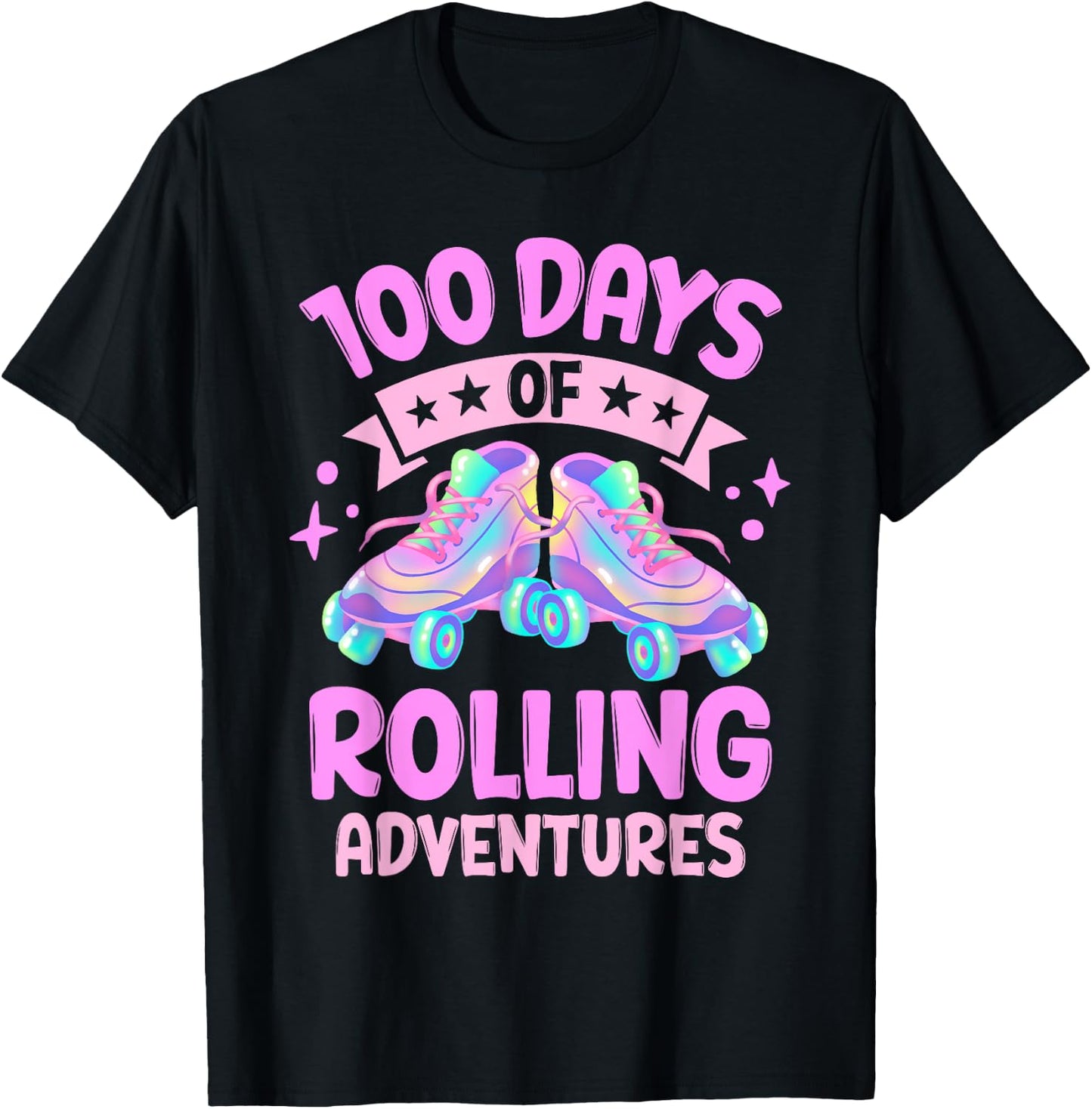 100 Days Of Rolling Adventures 100 Days Of School T-Shirt - T-Shirt | Black