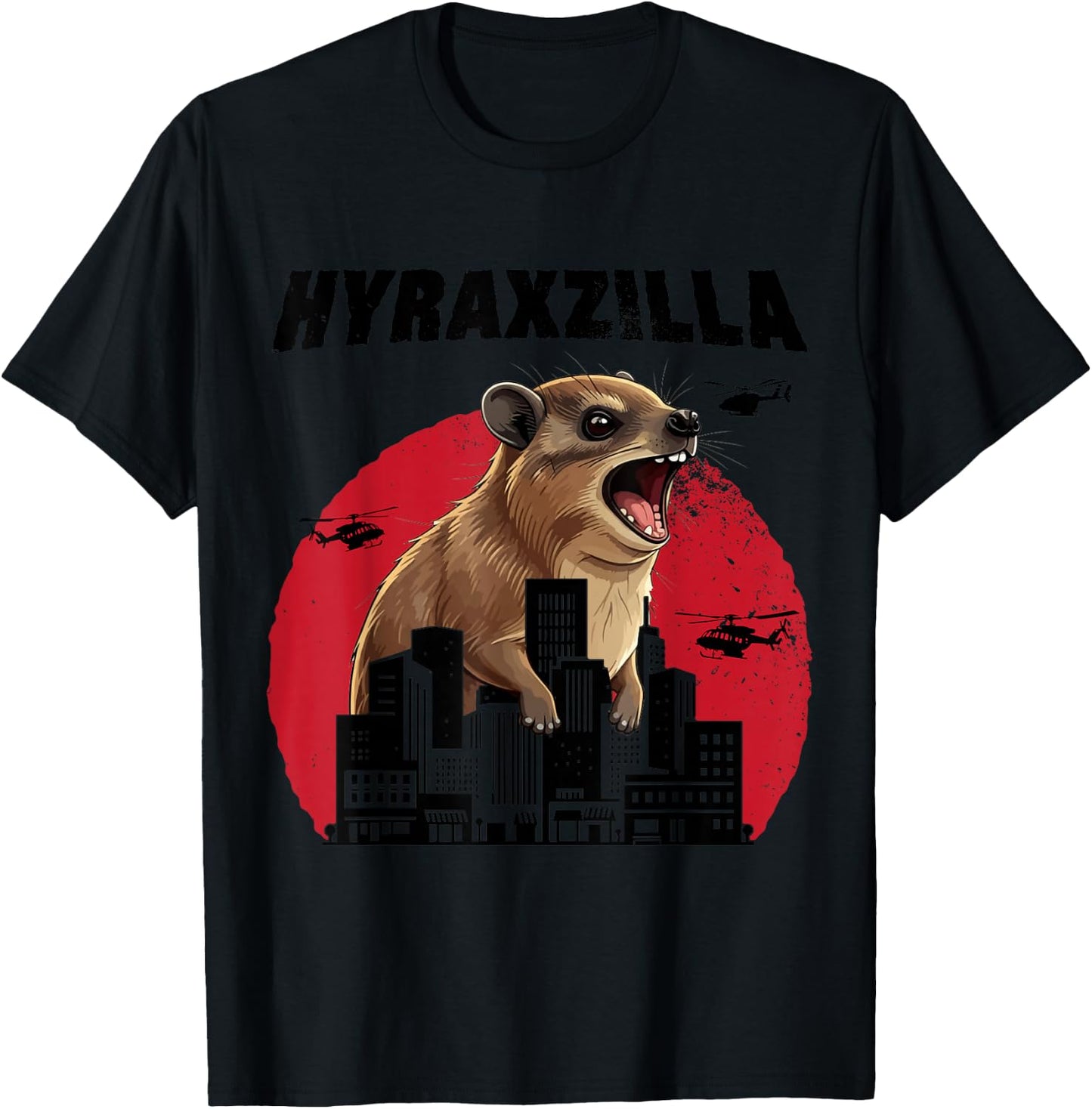 Hyraxzilla Rock Hyrax Lover Awawa Funny Upset Groundhog T-Shirt - T-Shirt | Black
