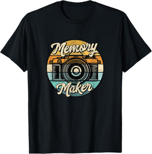Photography Lover's Memory Maker - Distressed Photographer T-Shirt - T-Shirt | Black