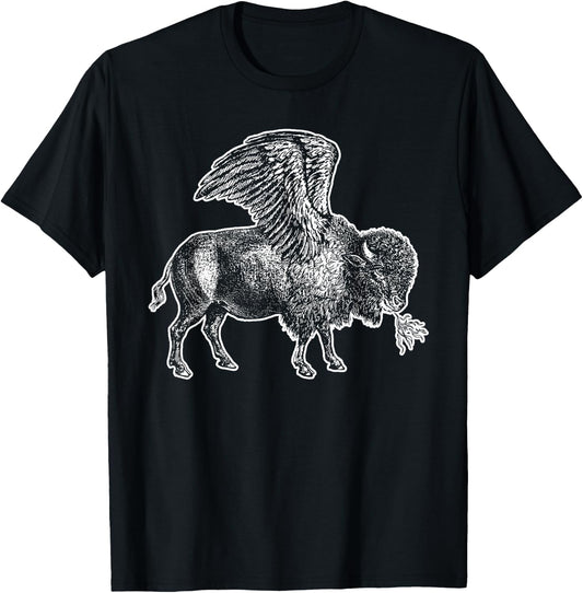 Funny Design Buffalo Wings Hot Foodie Chicken Bison Vintage T-Shirt - T-Shirt | Black