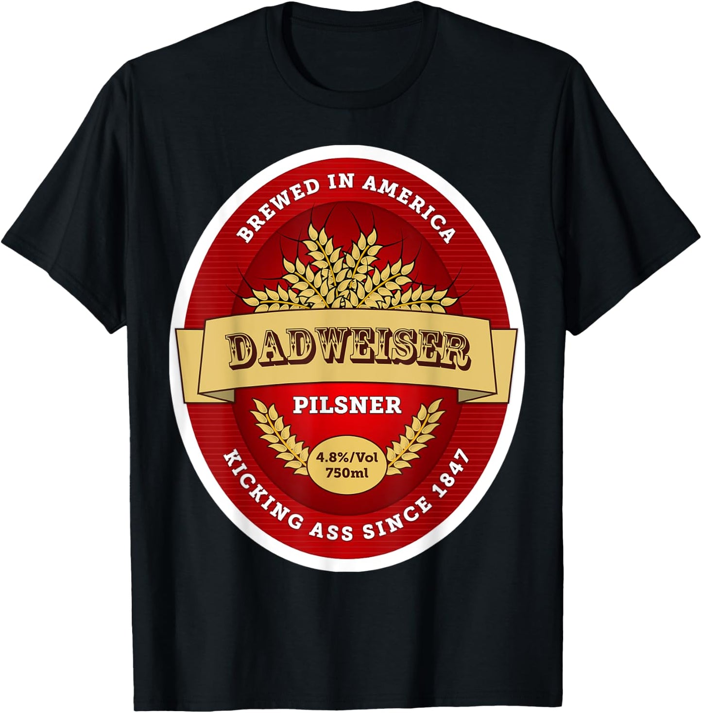 Funny Dadweiser Beer Beer Pong/Dad's gift T-Shirt - T-Shirt | Black