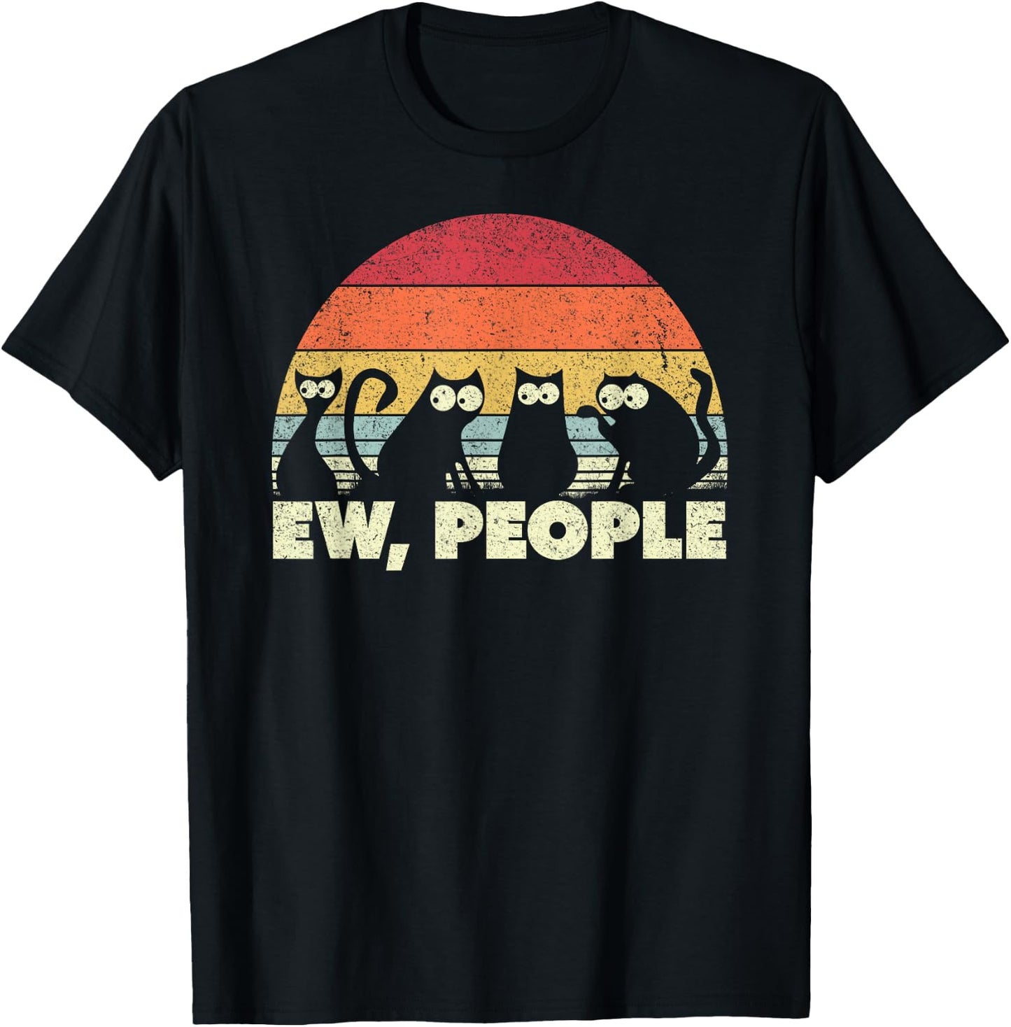 Ew People Cat Shirt Vintage T-Shirt - T-Shirt | Black